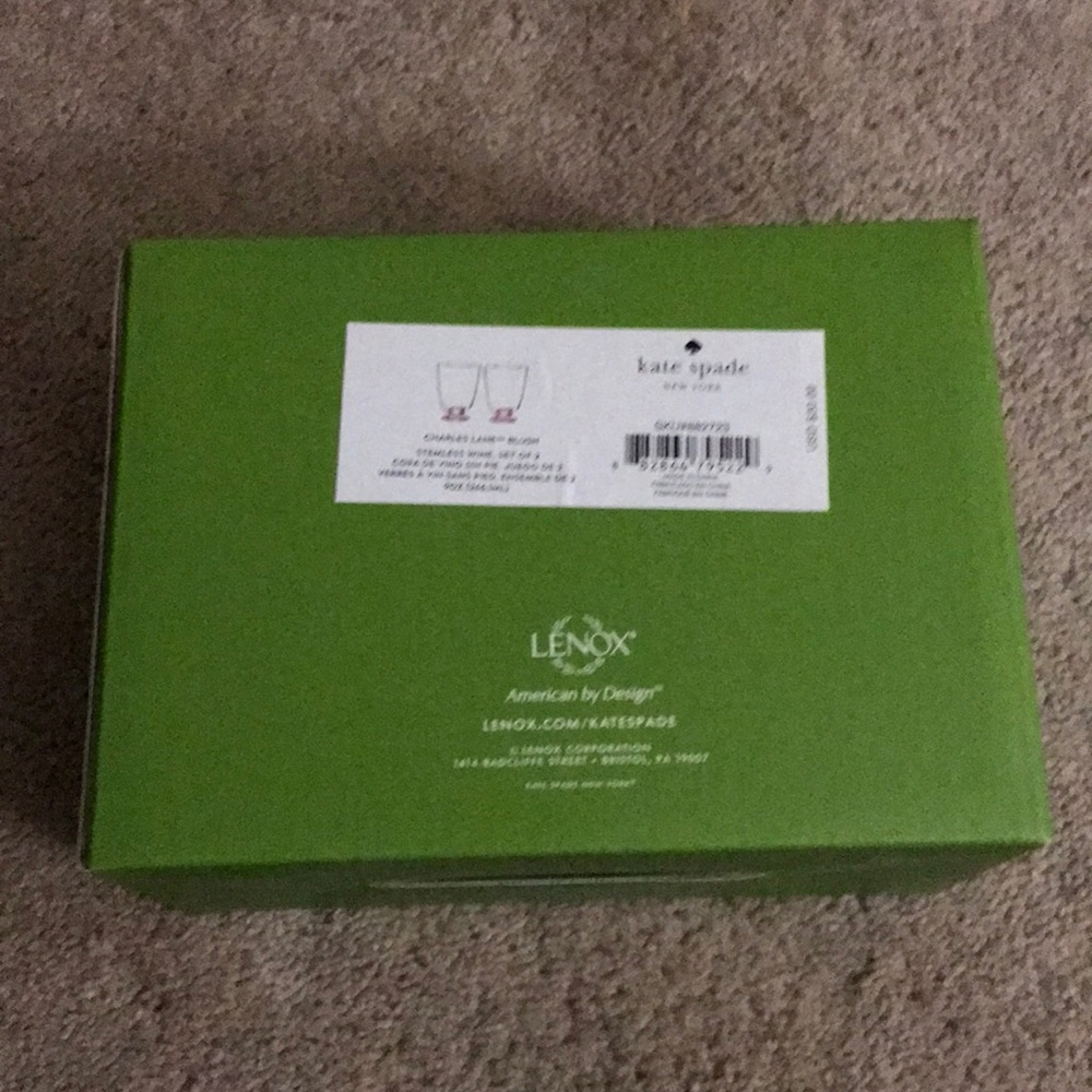 2 sets! Kate Spade/Charles Lane Lenox Blush Stemless Wine